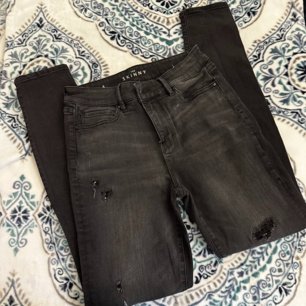 White House Black Market Black Sequin Jeans